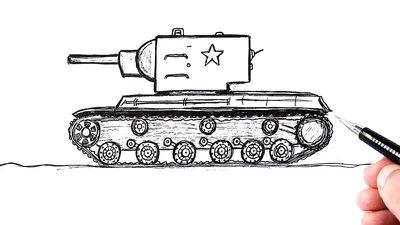 How to draw a KV-2 tank - YouTube