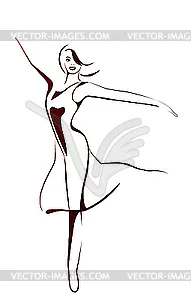 Иллюстрация Танцующая девушка в стиле живопись, реализм |