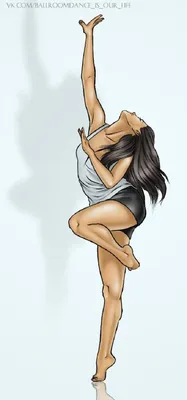 Drawing - girl dancing sports dance. Рисунок - девушка танцует. — Steemit