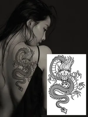 Тату-мастер Москва - татуировка, как мощный талисман 🍀 дракон-хранитель,  оберегает свою очаровательную хозяйку 🐲🌸 | Facebook