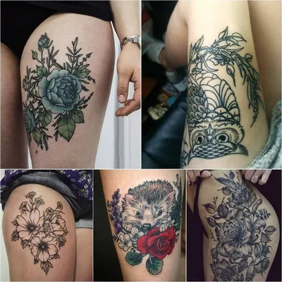 Тату на Бедре - Женские и Мужские Тату на бедре | Tattoo-ideas.ru |  Татуировки для женщин, Татуировка с цветами на бедре, Татуировка бедра