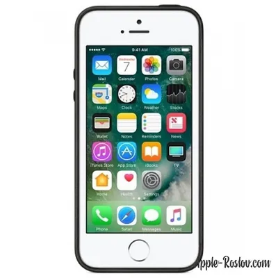 Купить Кожаный чехол для iPhone 5/5s/SE чёрного цвета | apple-rostov.com