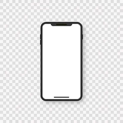 Реалистичный черный смартфон на прозрачном фоне макет мобильного телефона  векторные иллюстрации | Премиум векторы