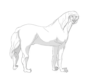 Кентавр с телом коня, головой человека и ногами человека. | Пикабу