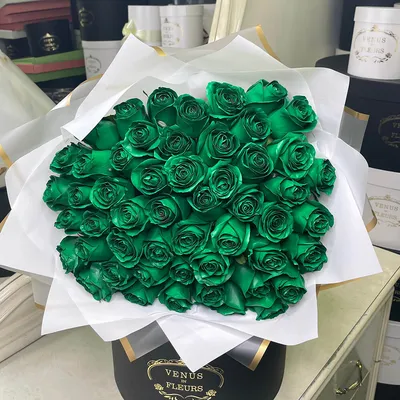 Букет темно-зеленых роз за 4 590 руб. | Бесплатная доставка цветов по Москве