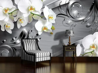 Фото обои 3Д на стену цветы 254x184 см Орхидеи и темные линии (2158P4)+клей  (ID#1217507885), цена: 850 ₴, купить на Prom.ua