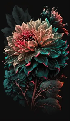 Цветы на чёрном фоне иллюстрация, веб рисунок | Beautiful wallpapers  backgrounds, Lovely flowers wallpaper, Plant art