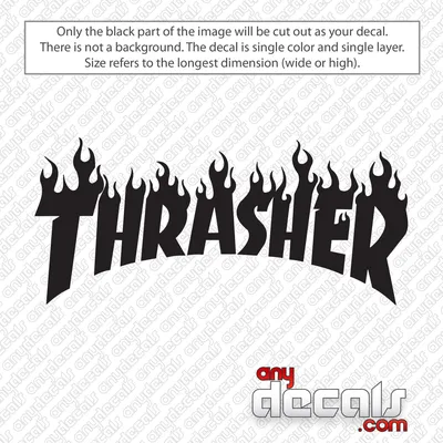 Thrasher Skate Logo With Flames Decal Sticker - AnyDecals.com