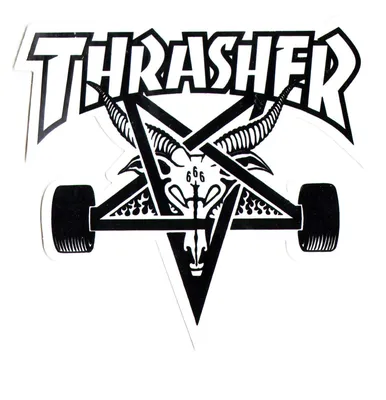 Amazon.com - Thrasher Magazine Skate Goat Pentagram Skateboard Sticker -  Sticker Graphic - Auto, Wall, Laptop, Cell, Truck Sticker for Windows,  Cars, Trucks