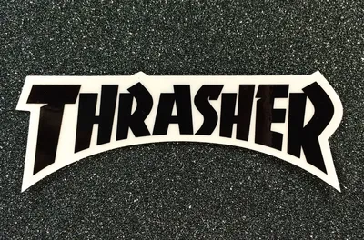 Thrasher Logo Skateboard sticker 5.5in black si | eBay
