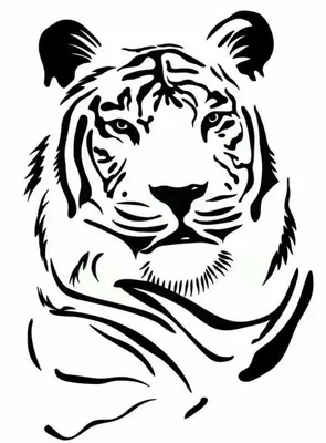 Тигр рисунок для выжигания | Животное трафарет, Татуировки с тигром,  Контурные рисунки