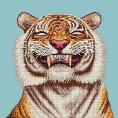 Черно-белый рисунок тигра с лицом тигра. | Премиум Фото