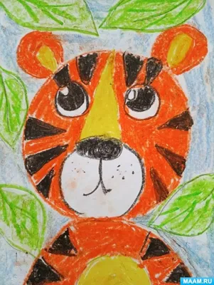 Амурский тигр рисунок для детей легкий поэтапно (50 фото) » рисунки для  срисовки на Газ-квас.ком