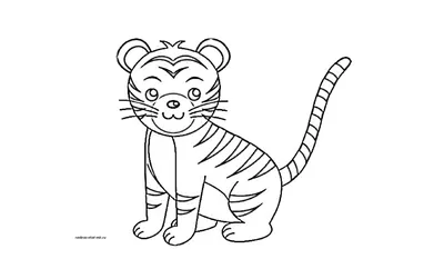Тигр маленький рисунок (19 фото) » Рисунки для срисовки и не только