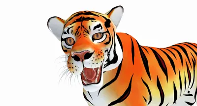 Милый Ребенок Тигр Мультяшный — стоковая векторная графика и другие  изображения на тему Азия - Азия, Африка, Большой - iStock