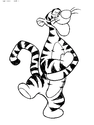 Раскраска Тигруля доволен | Раскраски из мультфильма Винни Пух (Winnie the  Pooh)