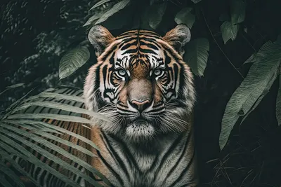 Фотообои Тигр в тропическом лесу Nru95619 купить на заказ в  интернет-магазине