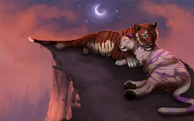 Тигры - натуральный холст на заказ в интернет магазин arte.ru. Заказать обои  Тигры (18340)