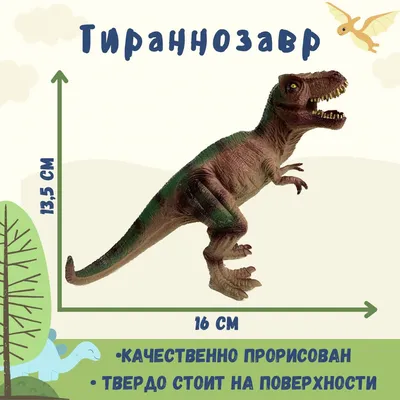 Фигурка динозавра \"Тираннозавр классический\", 21 см - купить с доставкой по  выгодным ценам в интернет-магазине OZON (322869788)