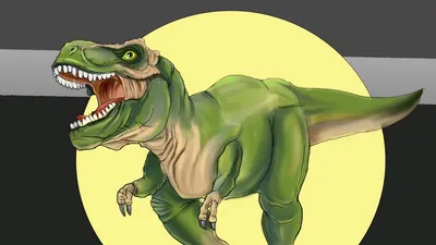 Тираннозавр рекс, без перьев, стоит …» — создано в Шедевруме