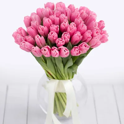 Тюльпан нежно розовый поштучно | купить недорого тюльпаны в розницу |  доставка по Москве и области