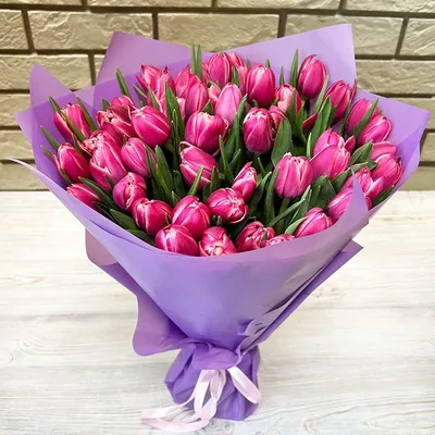 Almaflowers.kz | Букет из тюльпанов (розовые, белые) - купить в Алматы по  лучшей цене с доставкой