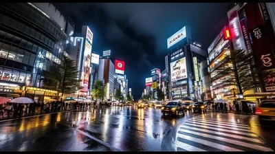Токио ночью с длительной выдержкой городская дорога с автомобилями и  зданиями на дороге, архитектура, высокое разрешение, движение фон картинки  и Фото для бесплатной загрузки