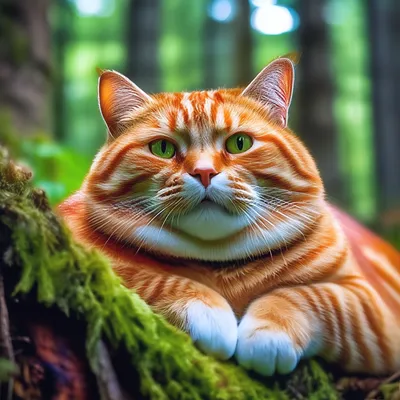 Обожаю толстых котов, рыжая наглая …» — создано в Шедевруме