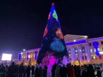 В Томске зажгли главную новогоднюю елку: 9 фото с Новособорной площади