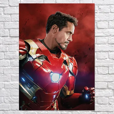 Плакат \"Тони Старк в костюме со снятым шлемом, Iron Man\", 60×43см  (ID#771058657), цена: 190 ₴, купить на Prom.ua