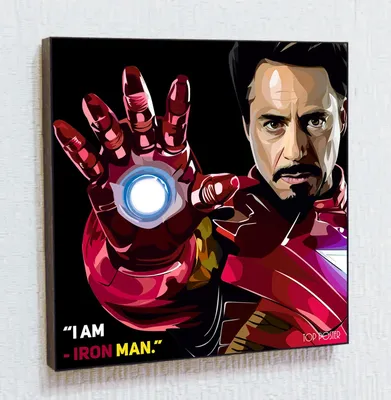 Тони Старк Картина в стиле Поп Арт с креплением на стену портрет постер  плакат холст рамка Мстители Железный Человек Марвел | AliExpress