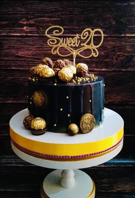 Топпер на торт «Счастливого дня рождения. Коробка», 18×12,5 см, цвет  голубой | Mistercake.by
