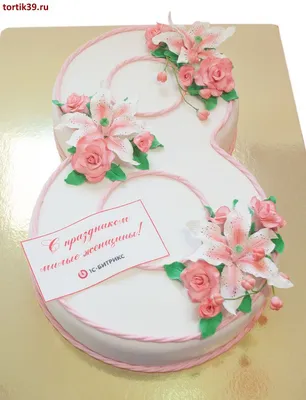 Яркий торт на 8 марта на заказ в интернет магазине-кондитерской