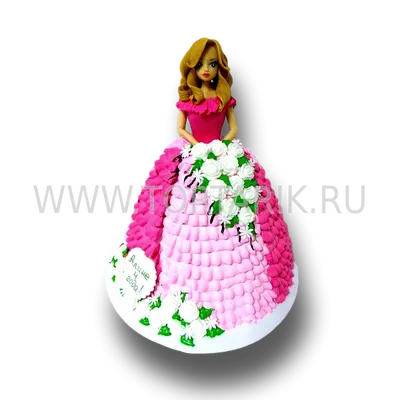 Торт Барби с куклой кремовый — на заказ по цене 950 рублей кг |  Кондитерская Мамишка Москва
