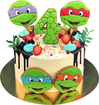 торт черепашки ниндзя | Cakes for boys, Ninja turtle party, Cake frosting
