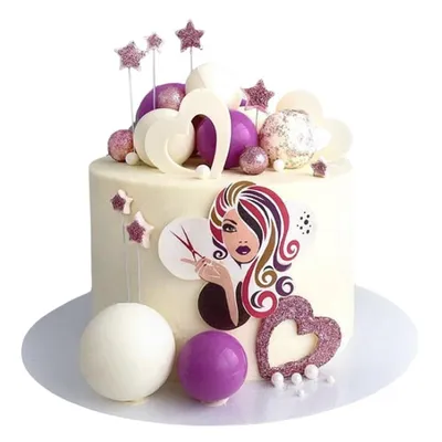 Торт для девушки парикмахера на день рождения | КАРАВАЕВО
