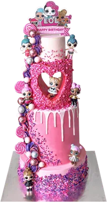 Розово-бирюзовый торт Куклы Лол 281010523 стоимостью 5 750 рублей - торты  на заказ ПРЕМИУМ-класса от КП «Алтуфьево»