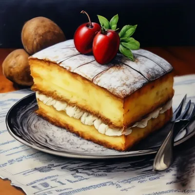 Торт нарисованный рукой с текстурой акварели Иллюстрация вектора -  иллюстрации насчитывающей ягод, еда: 54556694