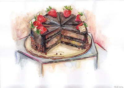 вкусный торт красивый торт мультфильм торт питание торт PNG , пекарня  клипарт, торт иллюстрация, клубничный торт PNG картинки и пнг PSD рисунок  для бесплатной загрузки