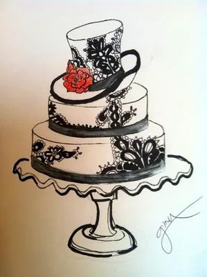 свадебный торт иллюстрация ai скачать - свадебный торт - Urbanbrush