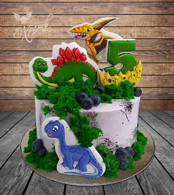Торт с динозаврами на пять лет №126326 заказать с доставкой