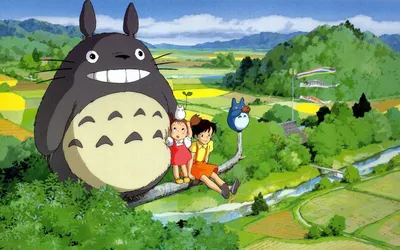 Скачать обои ночь, дерево, Мой сосед Тоторо, My Neighbor Totoro, пьют чай,  раздел прочее в разрешении 1366x768