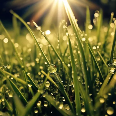 Трава с прозрачною росой | Пикабу