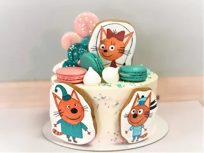 Детский торт \"Три кота круглый\" – купить торт на заказ в Москве