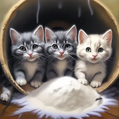 Онлайн пазл «Три котенка»
