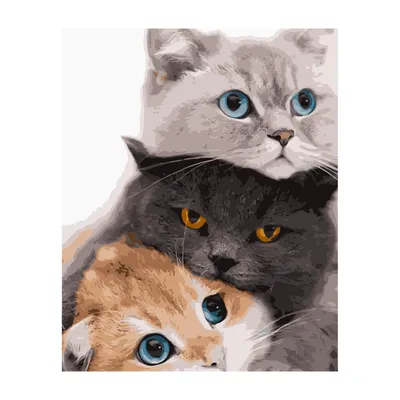 Картина маслом \"Три котенка\" — В интерьер