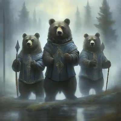 Три Медведя,в стиле русских …» — создано в Шедевруме