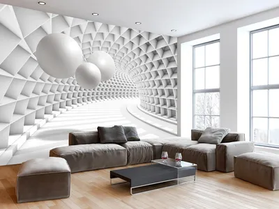 3D сферы\"Стереоскопические обои для стен, расширяющие пространство. Купить.
