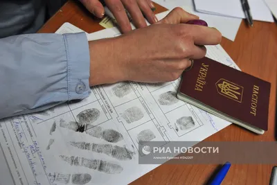 Russia Military Service Conscription 8197838 23.05.2022 A recruit undergoes  a fingerprinting