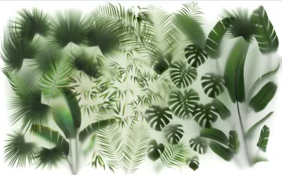 Фреска Белые тропические листья купить на стену — Цены и 3D Фото в каталоге  интернет магазина Printwalls